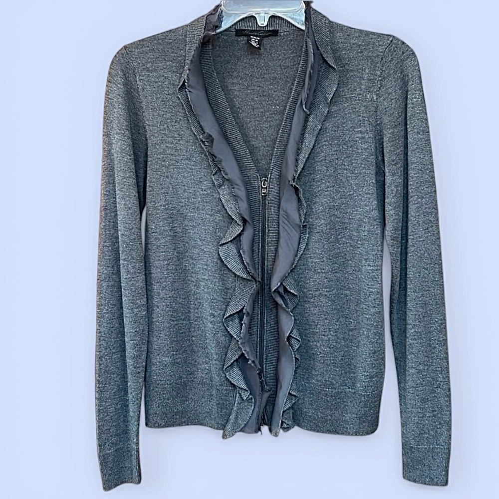 V Neck Zip Cardigan‎ Kenneth Cole New York Sz M  EUC $5 ADD ON with $15+ Bundle